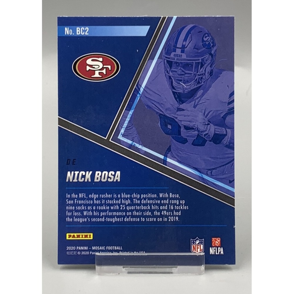 2020‎ Panini Mosaic NICK BOSA San Francisco 49ers BLUE CHIPS INSERT - Picture 2 of 3